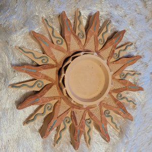 Vintage Frontier Studios Sunburst Sun Terracotta Art Clay Display